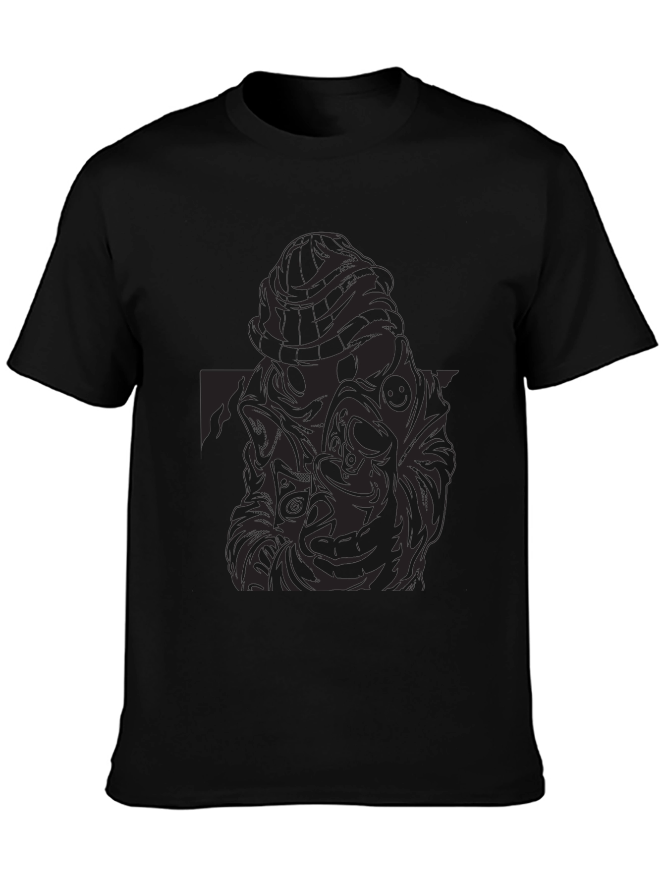 Black T-Shirt with Gas Mask Design