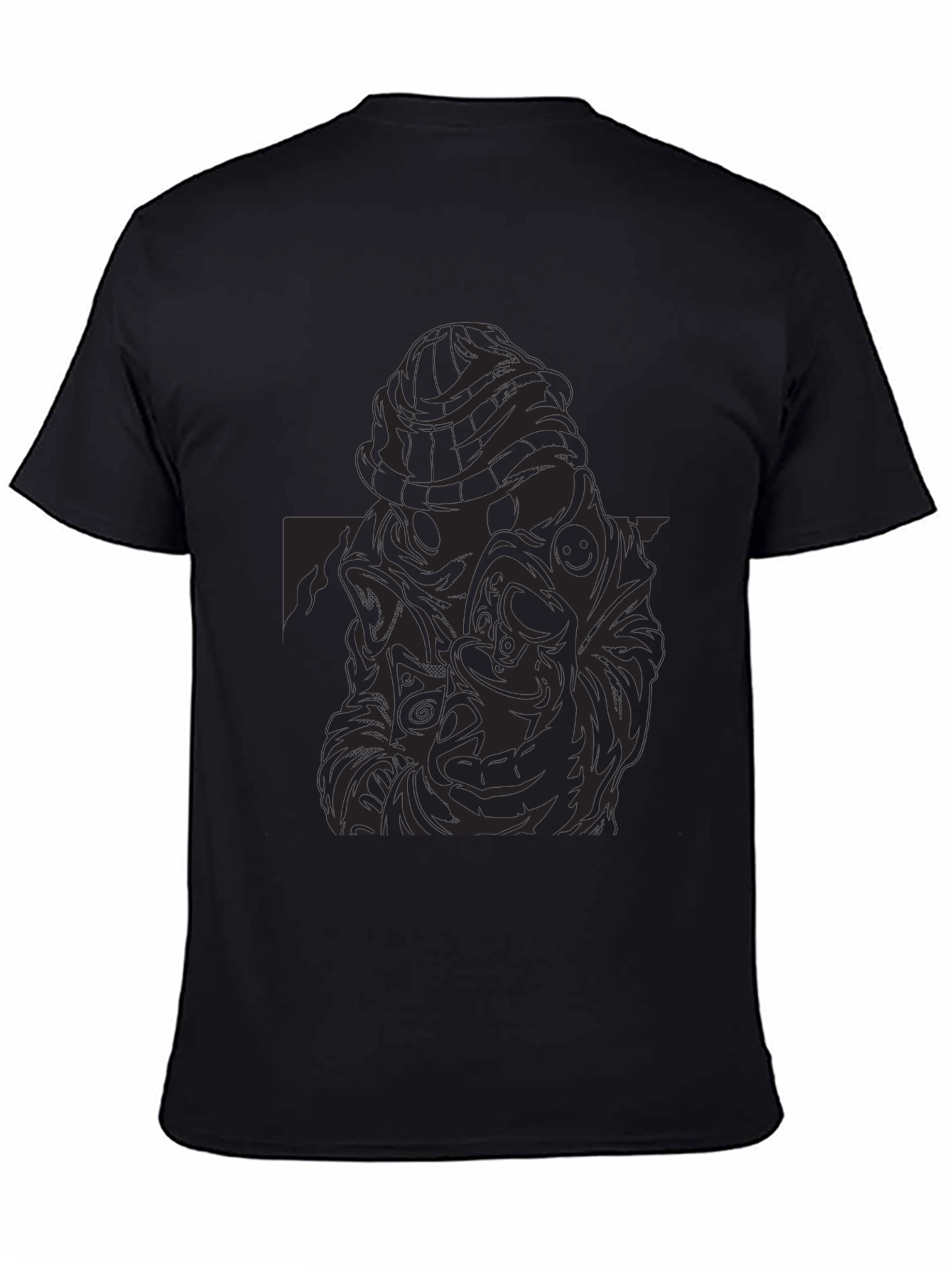 Black T-Shirt with Gas Mask Design