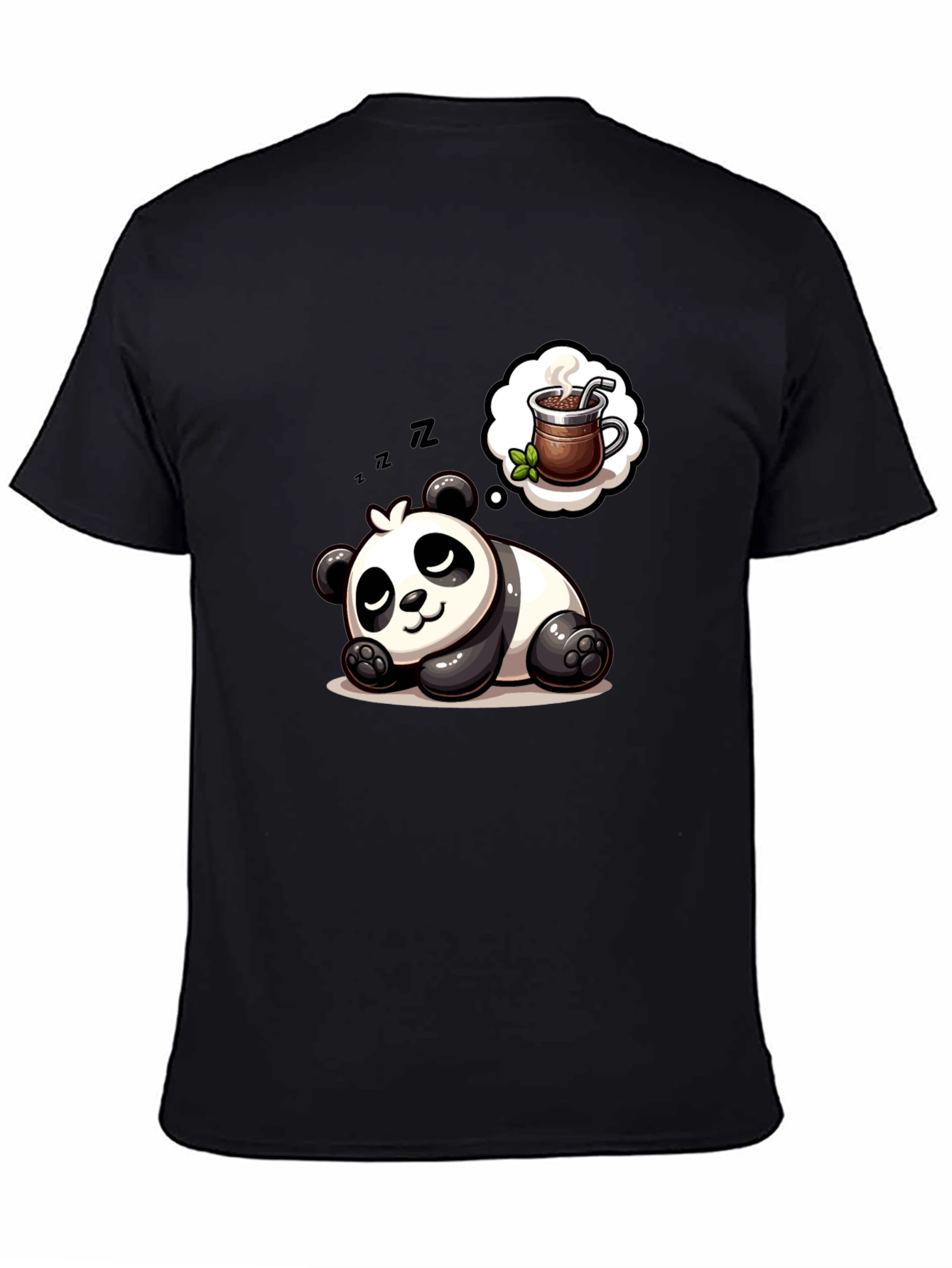 Dreamy Panda Coffee T-Shirt - Relaxed & Cute