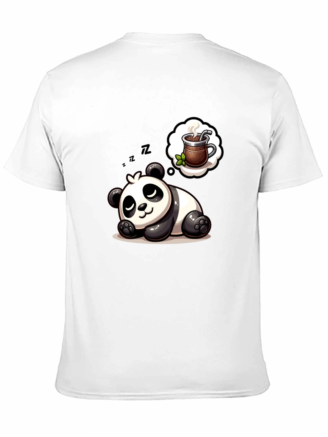 Dreamy Panda Coffee T-Shirt - Relaxed & Cute
