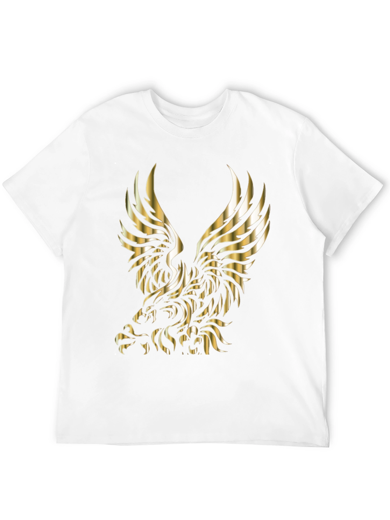 Golden Eagle Graphic Print Black T-Shirt