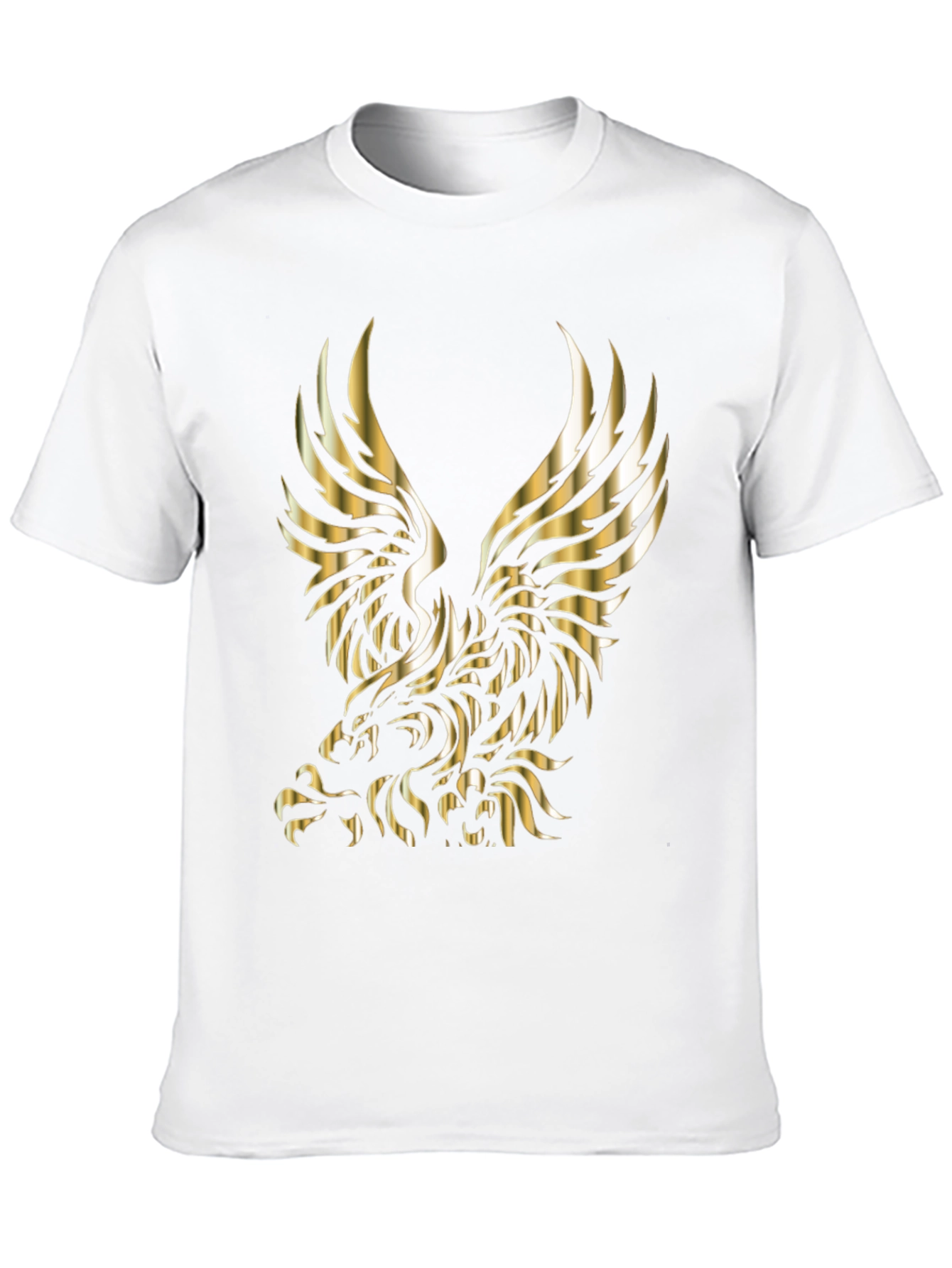 Golden Eagle Graphic Print Black T-Shirt
