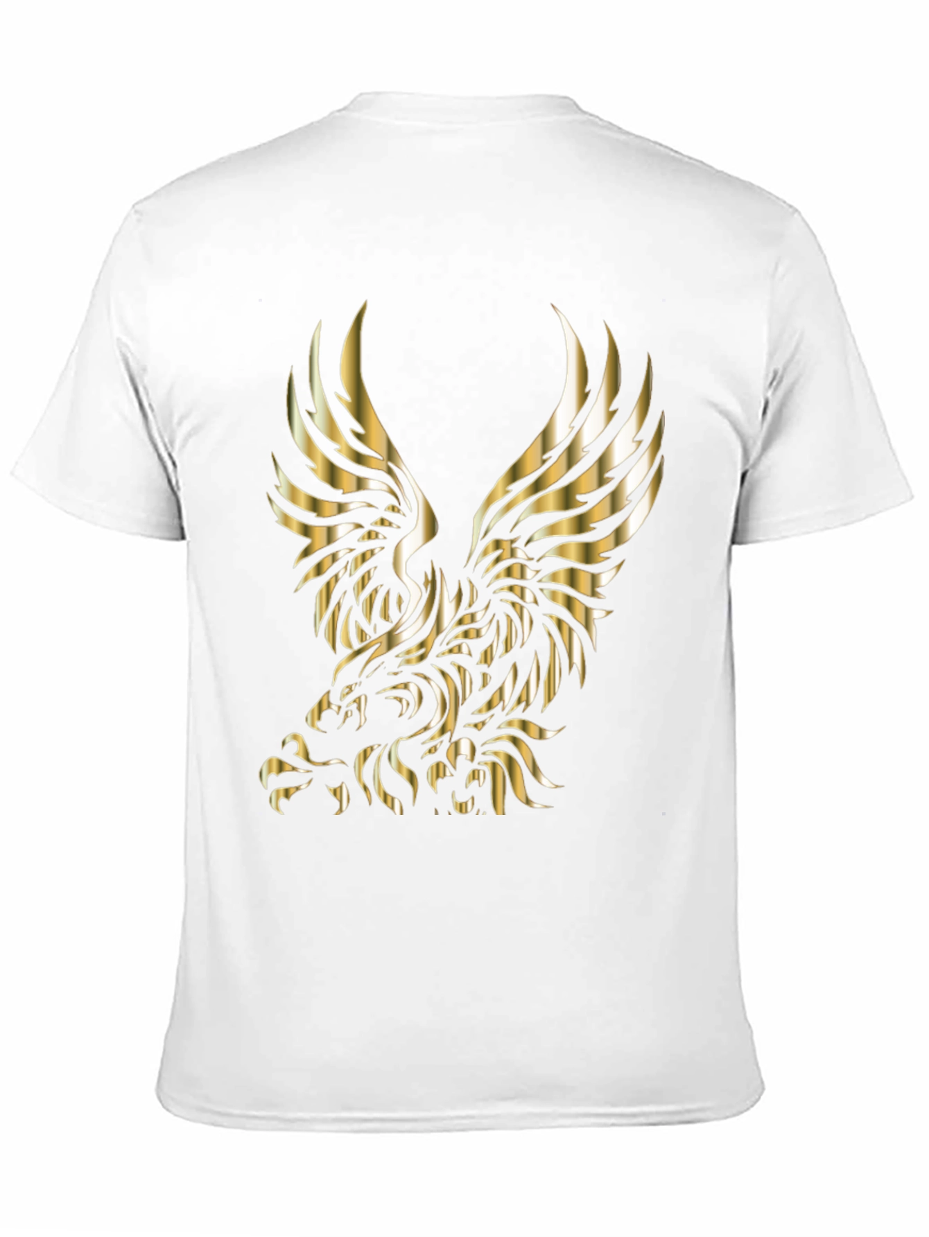 Golden Eagle Graphic Print Black T-Shirt