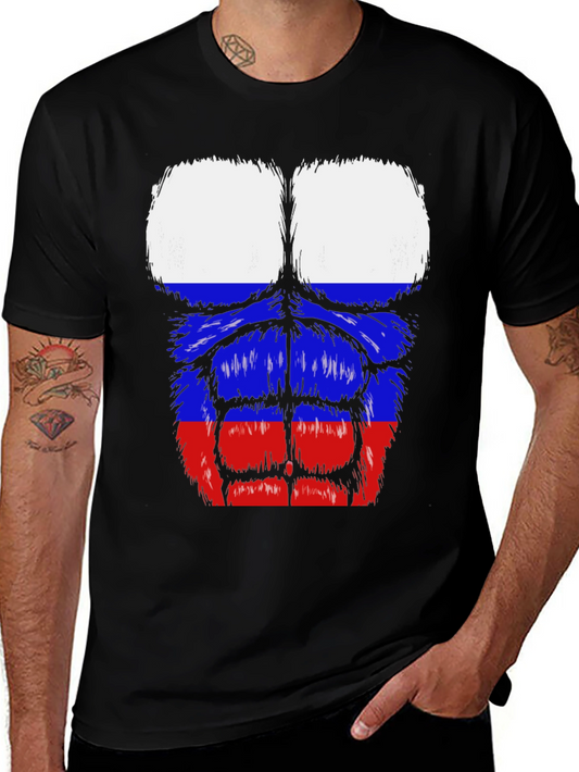 Russian Flag Muscle Tee - Black