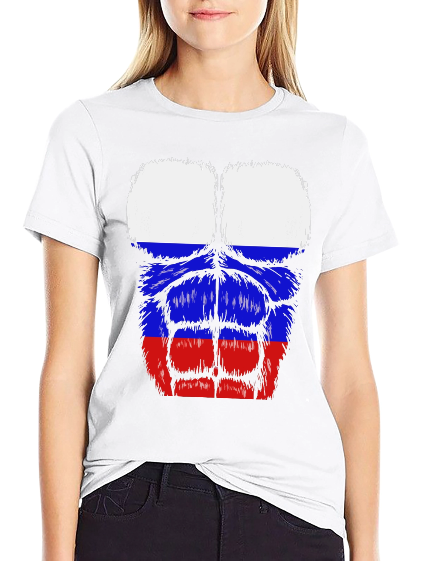 Russian Flag Muscle Tee - Black
