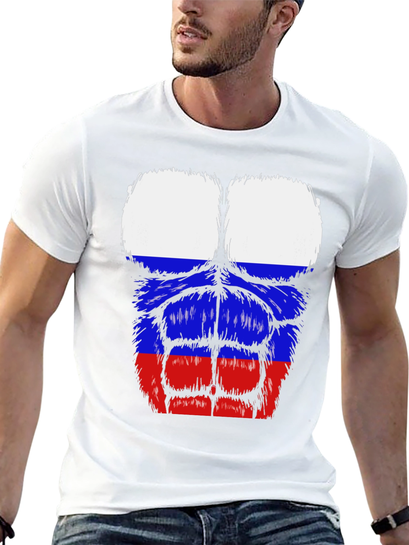 Russian Flag Muscle Tee - Black
