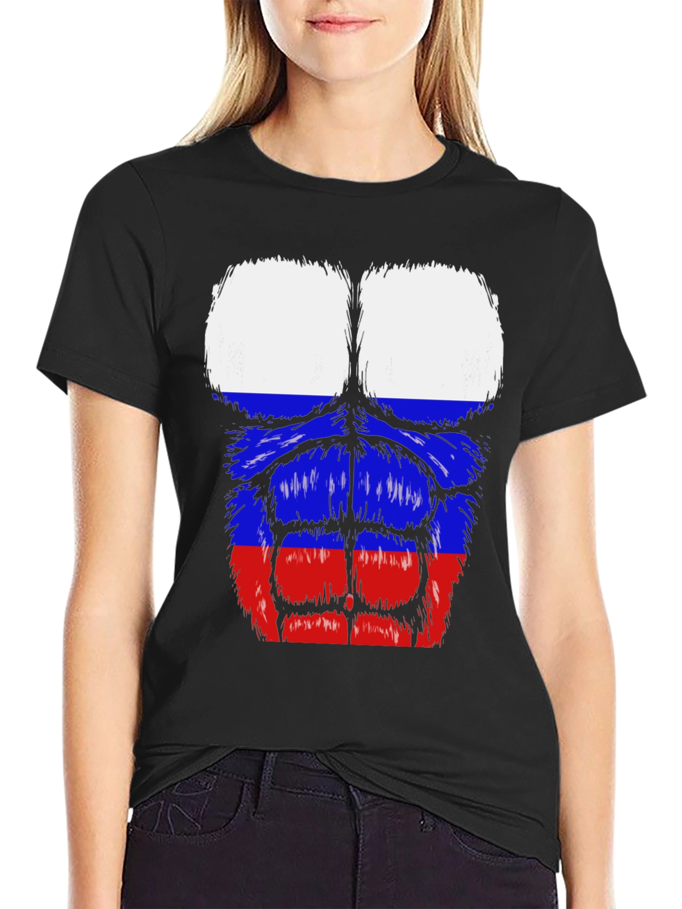 Russian Flag Muscle Tee - Black
