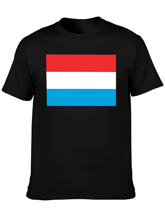 Luxembourg Flag T-Shirt - Black Casual Tee