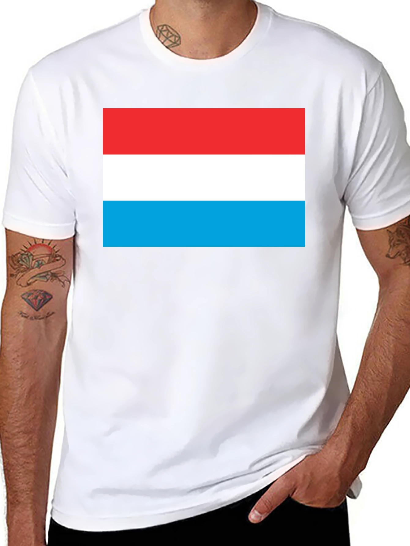 Luxembourg Flag T-Shirt - Black Casual Tee