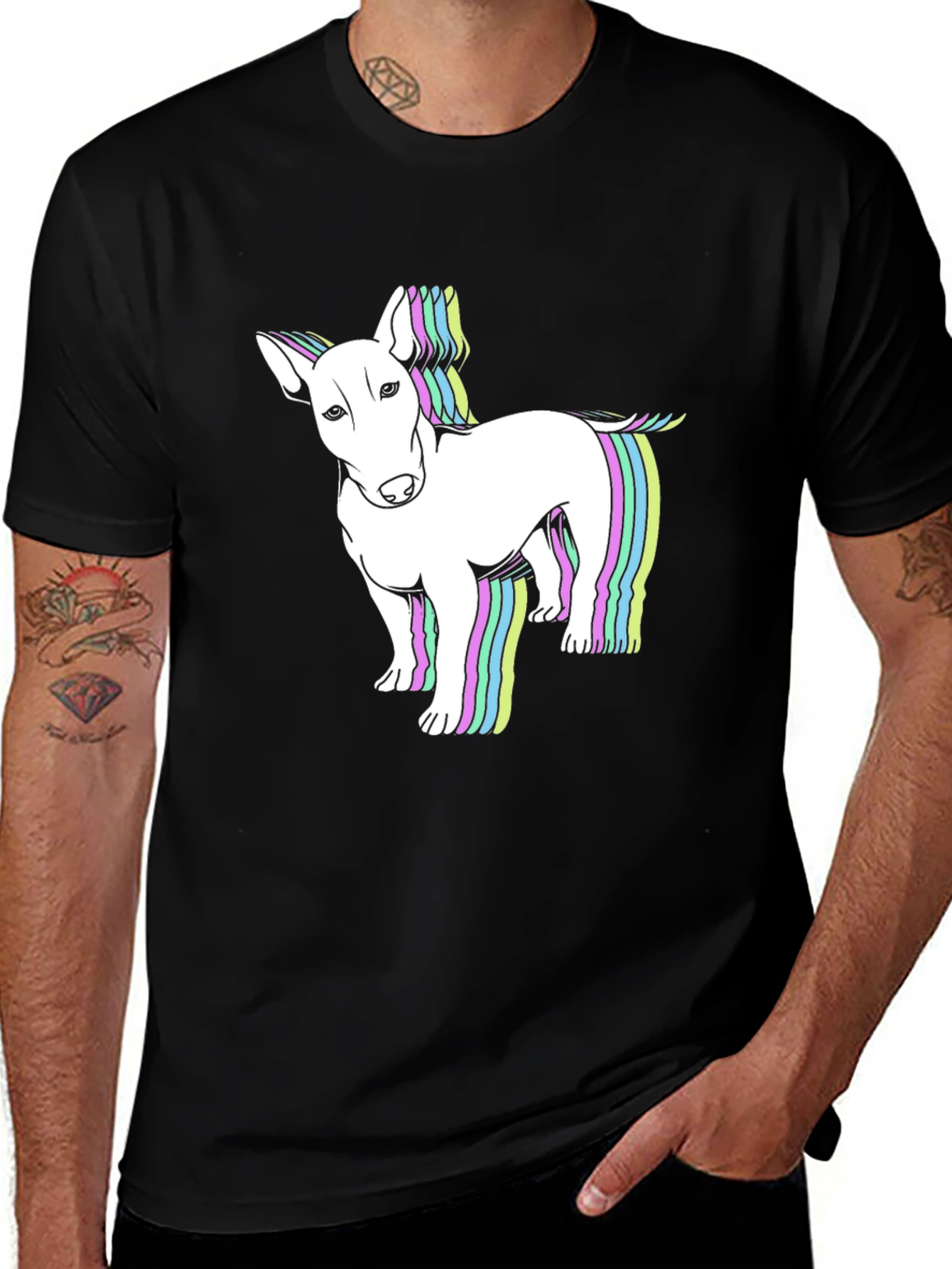 Cool Dog Graphic Tee - Mens Black T-Shirt