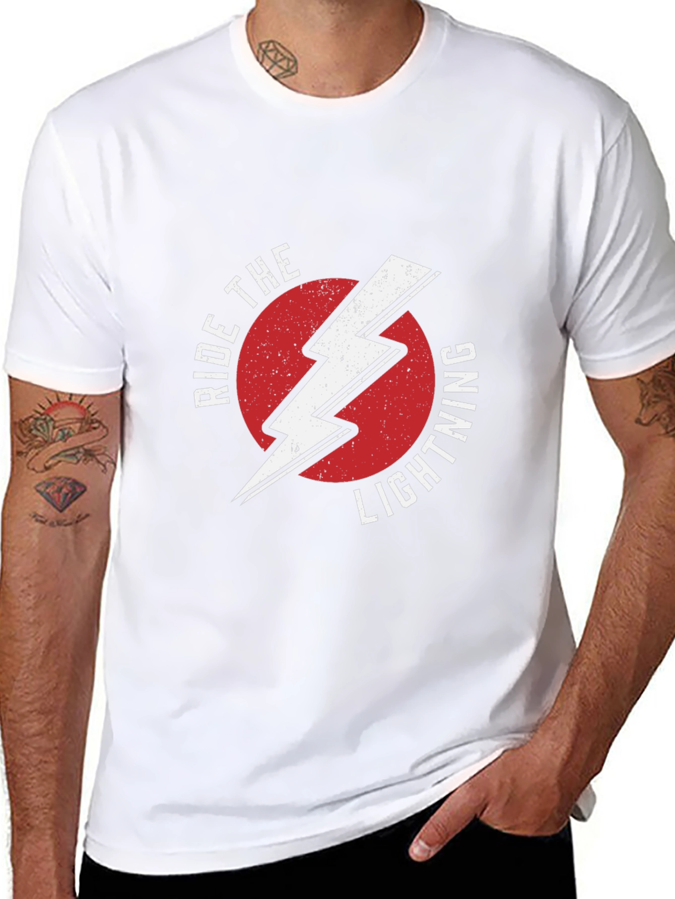 Ride The Lightning Graphic Tee - Black Cotton T-Shirt