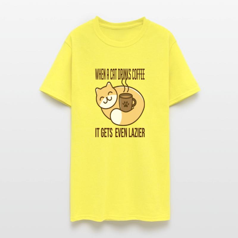 When a cat drinks coffee it gets even lazier