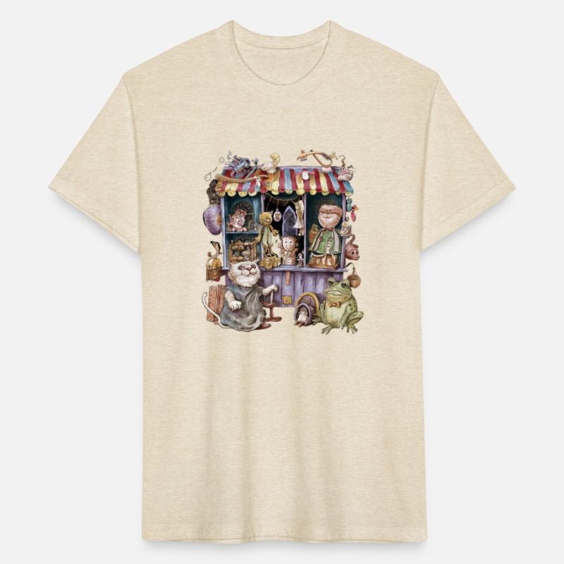 Whimsical Vintage Toy Shop T-Shirt Design "cat"