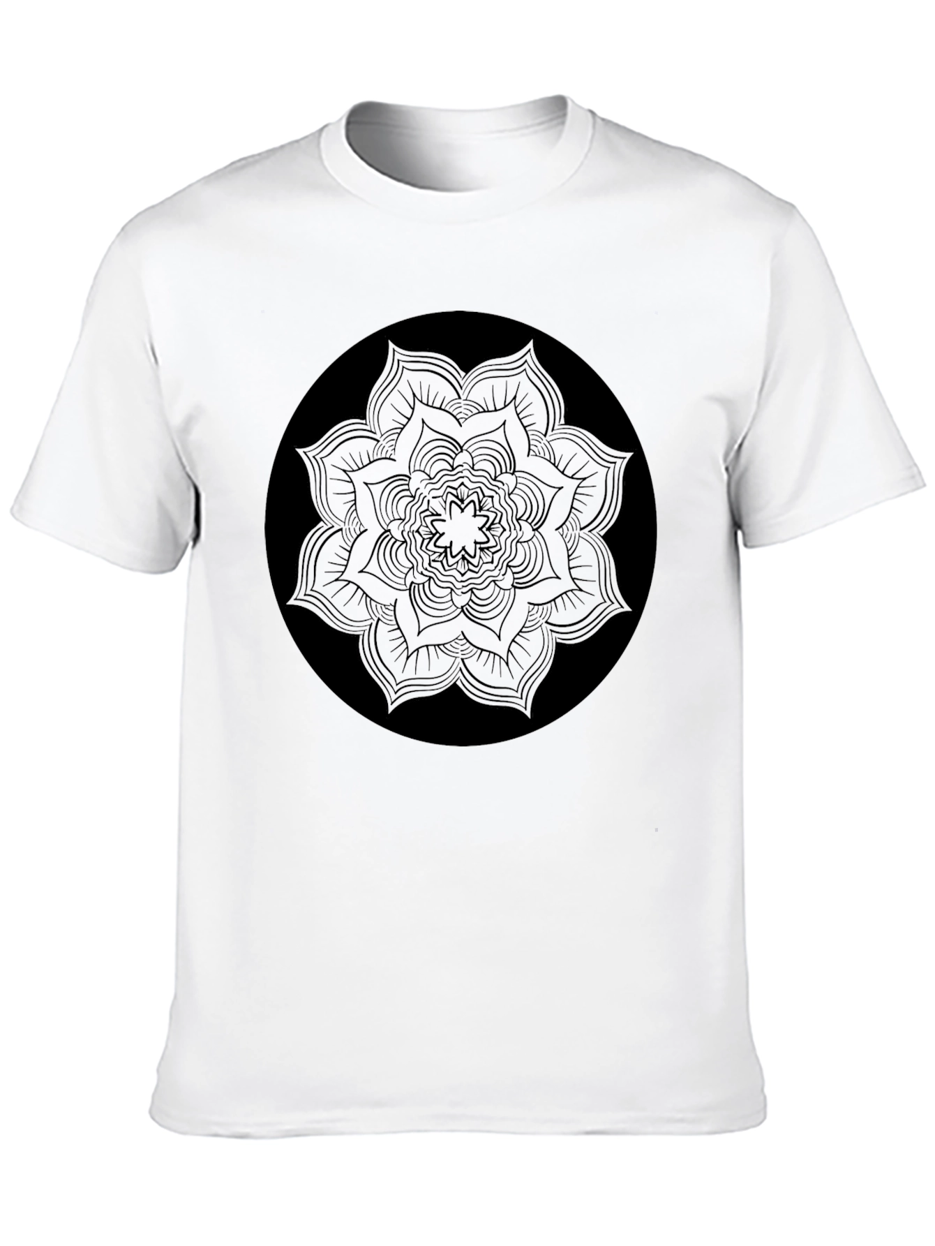 Black Mandala Graphic T-Shirt for Men