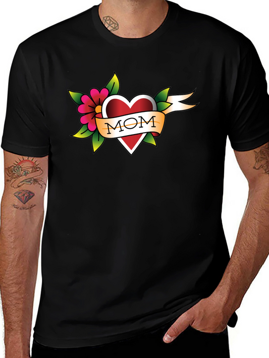 Mom Tattoo Style Heart T-Shirt