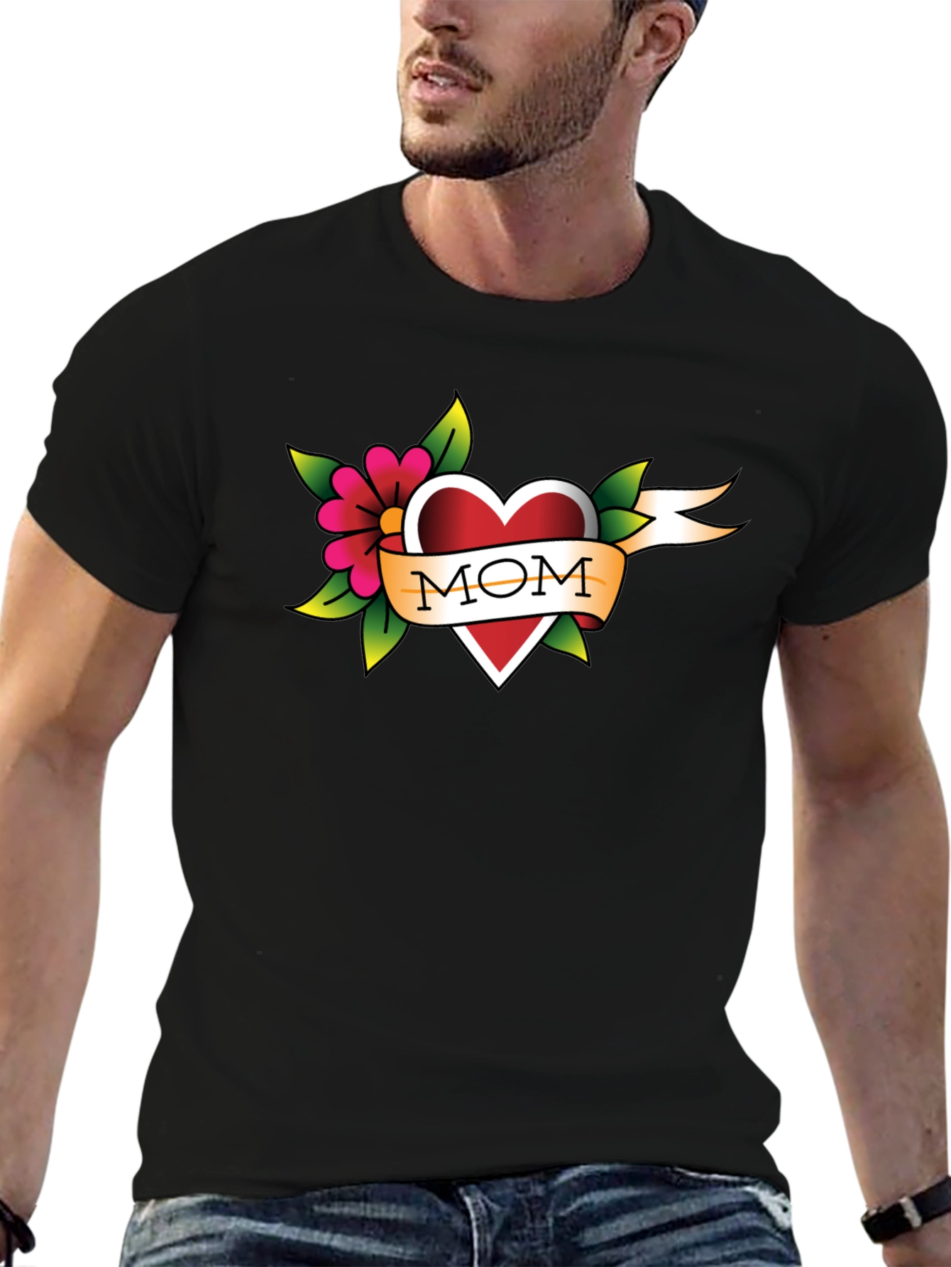 Mom Tattoo Style Heart T-Shirt