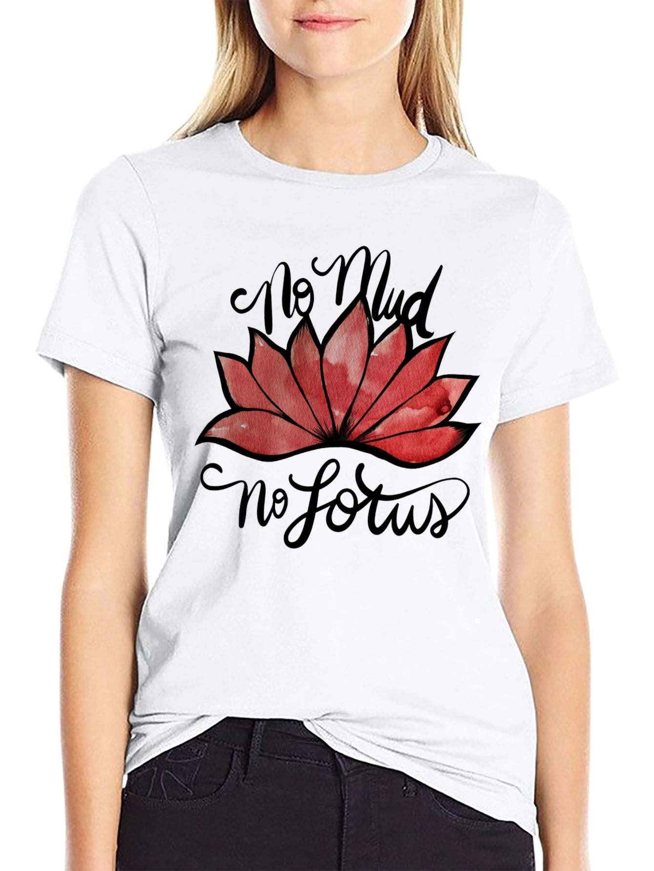 No Mud No Lotus Graphic T-Shirt - Black
