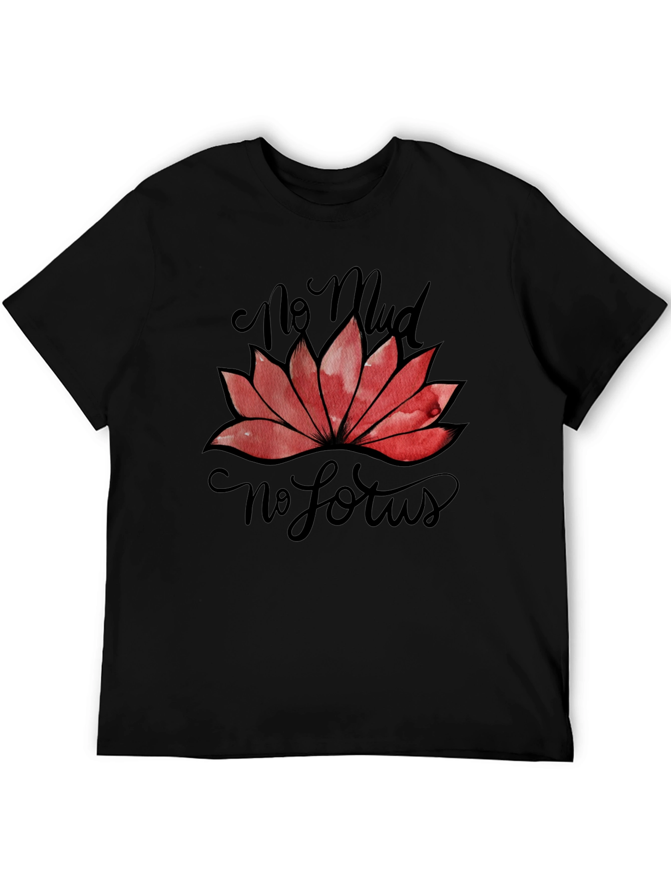 No Mud No Lotus Graphic T-Shirt - Black