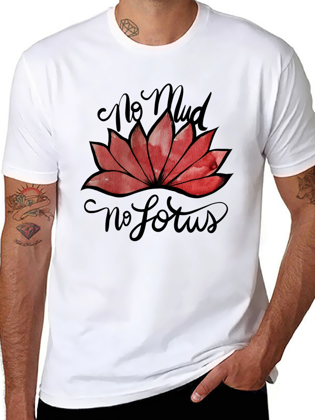 No Mud No Lotus Graphic T-Shirt - Black