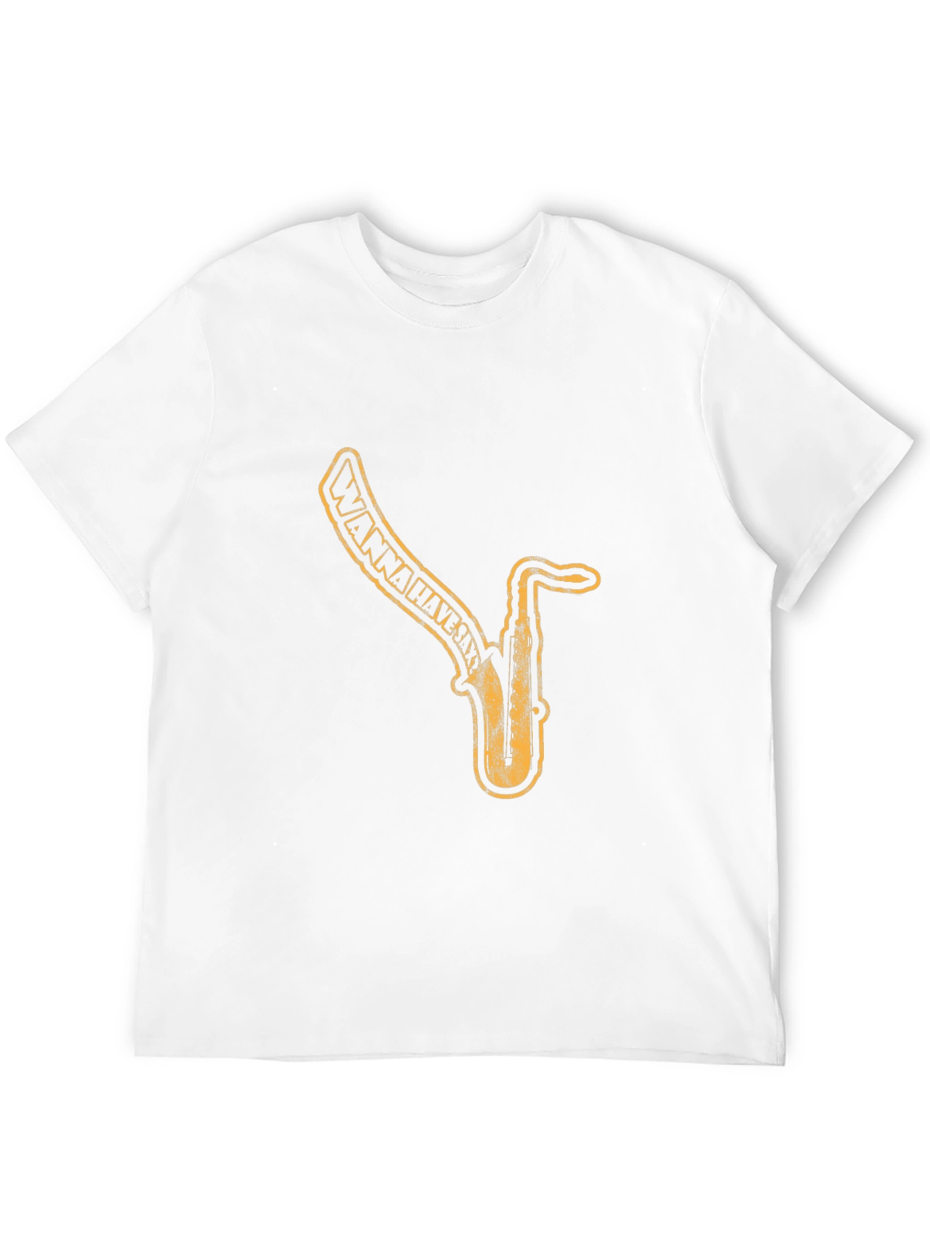 Saxophone Graphic Print Black T-Shirt