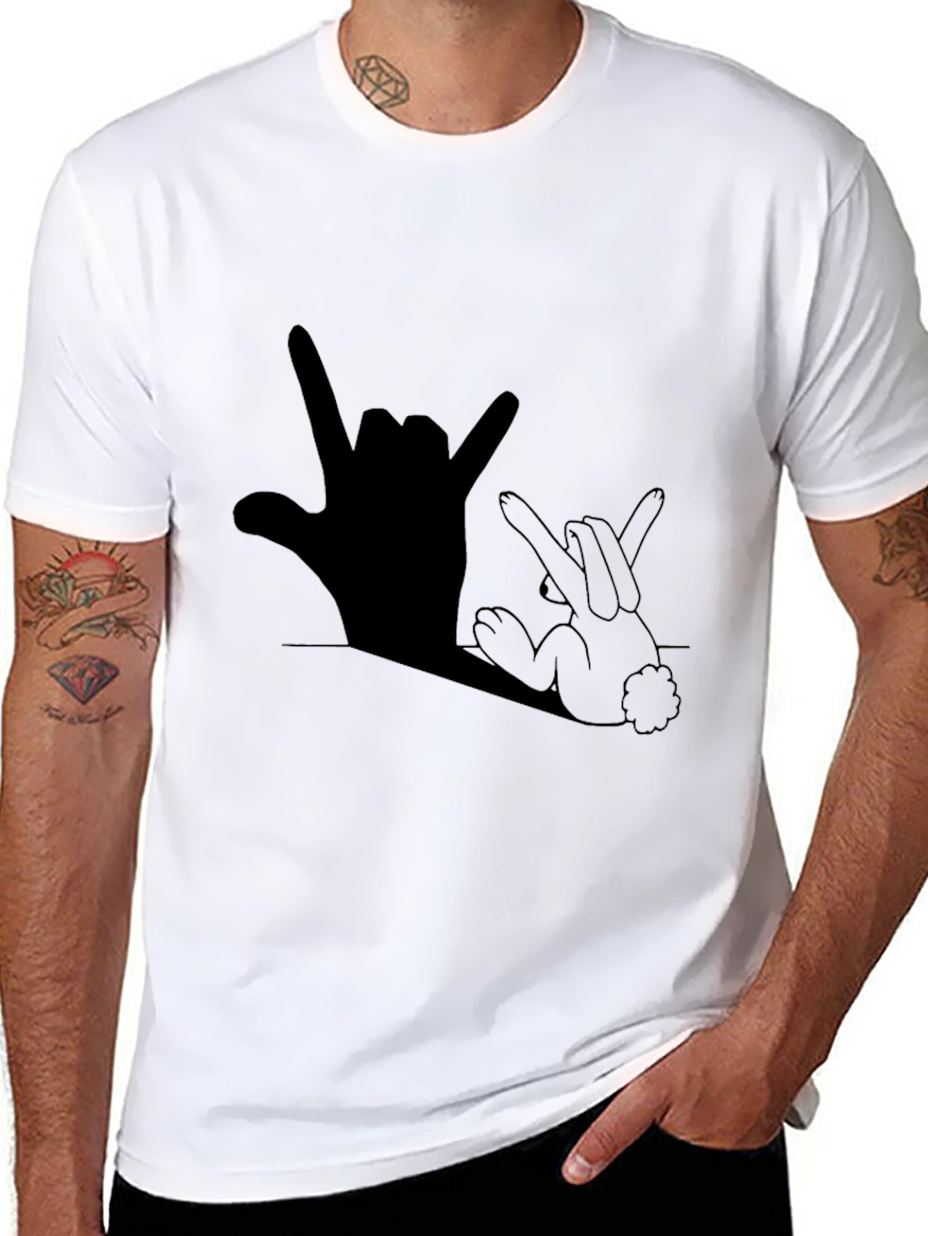 Shadow Rabbit T-Shirt - Rock On Graphic Tee