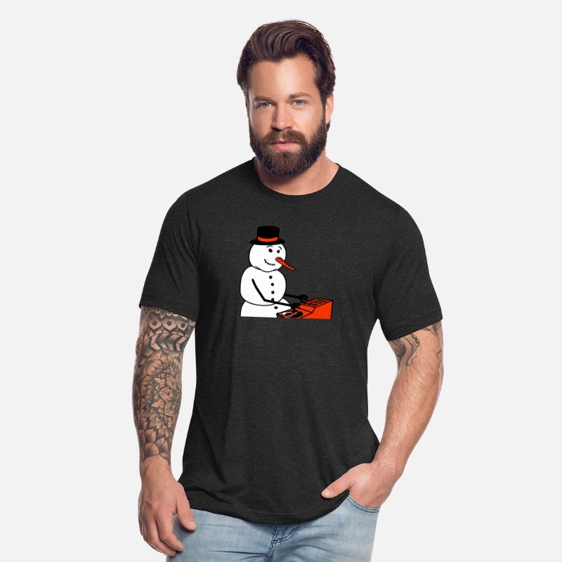 Winter DJ Snowman Mixer Mixing Console Music Party