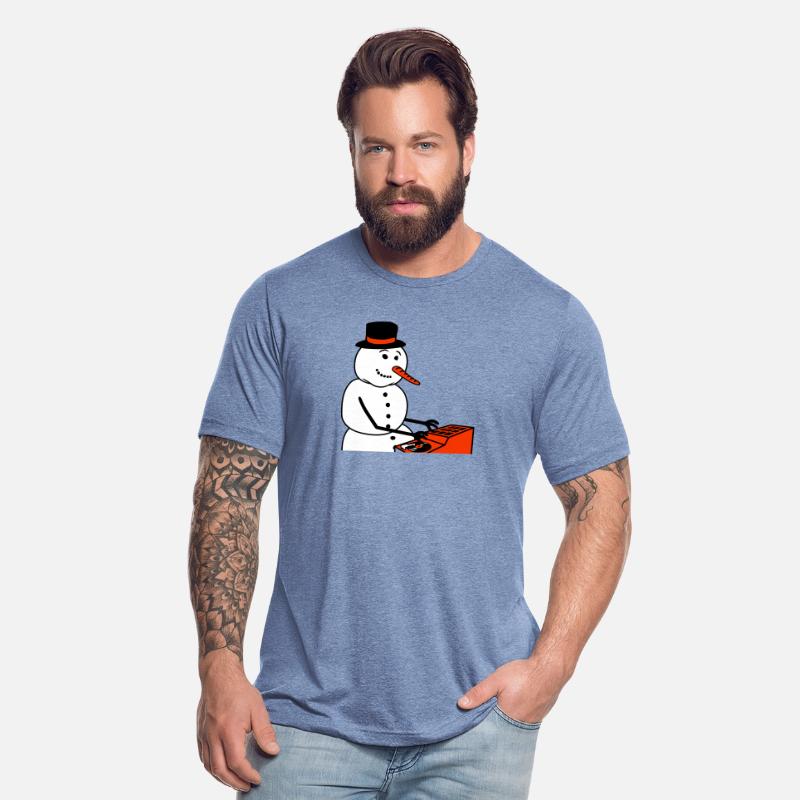 Winter DJ Snowman Mixer Mixing Console Music Party