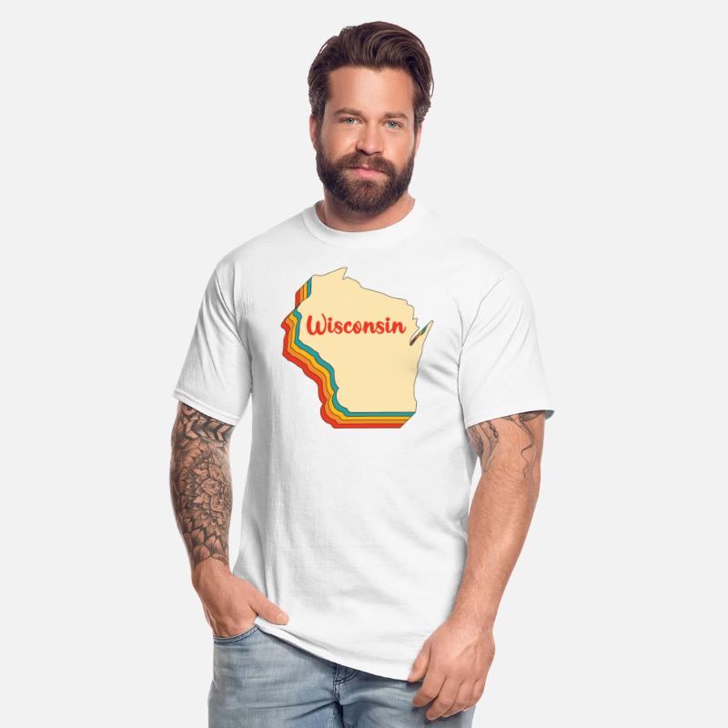 Wisconsin Map Outline Vintage Retro Wis Home State