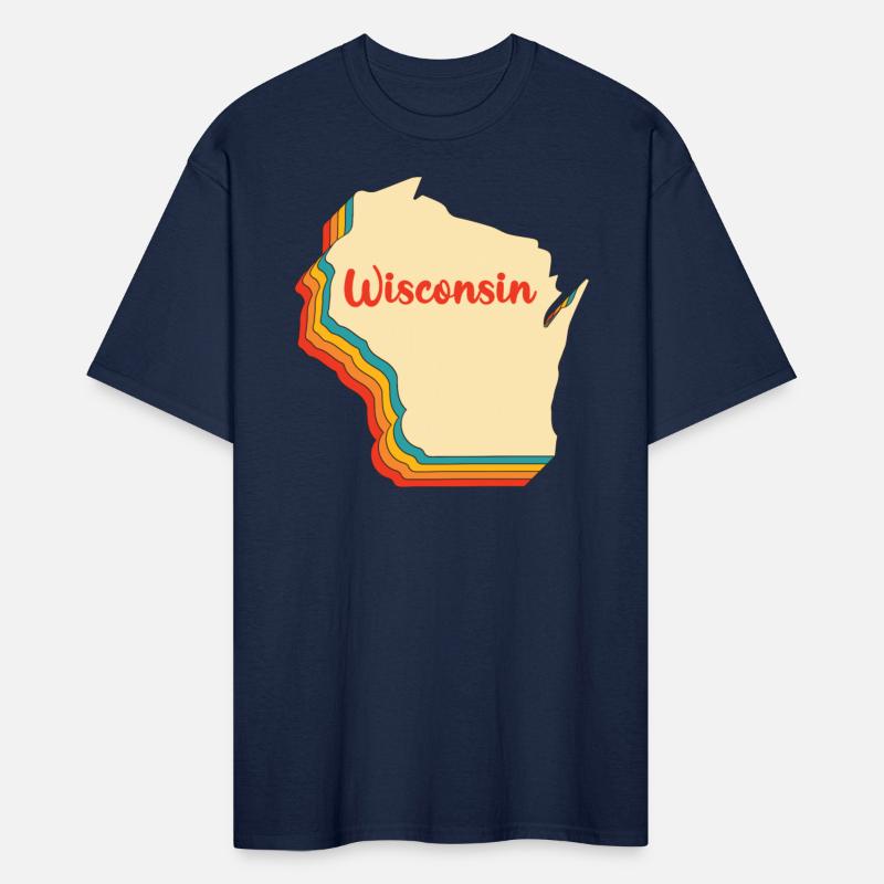 Wisconsin Map Outline Vintage Retro Wis Home State