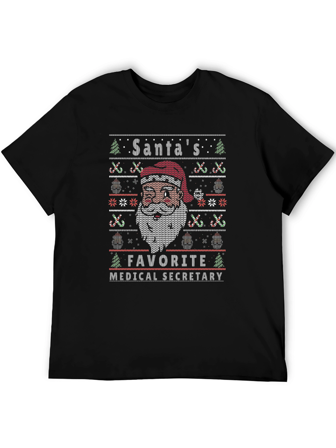 Santas Favorite Medical Secretary Ugly Christmas T-Shirt