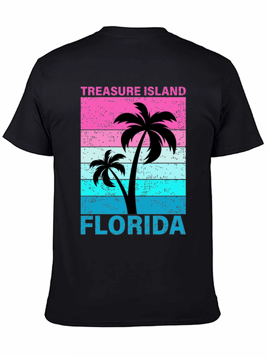 Treasure Island Florida Palm Tree Graphic T-Shirt