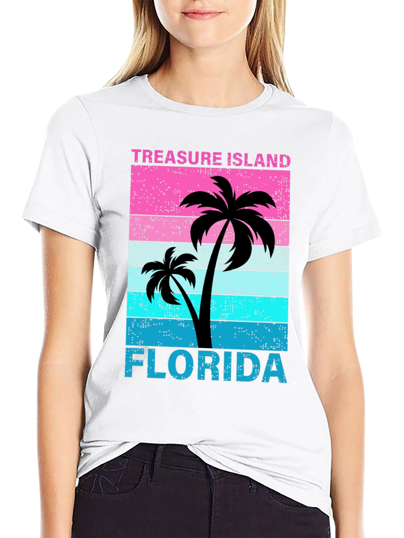 Treasure Island Florida Palm Tree Graphic T-Shirt