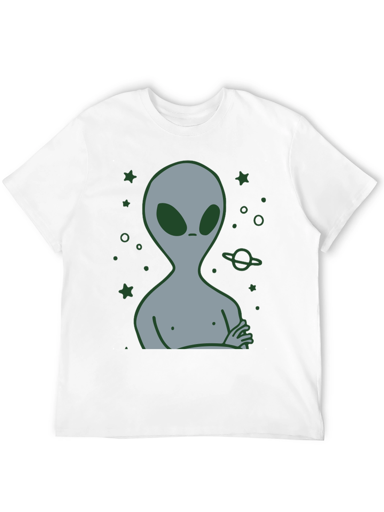 Alien Graphic T-Shirt - Black Cotton Blend Tee