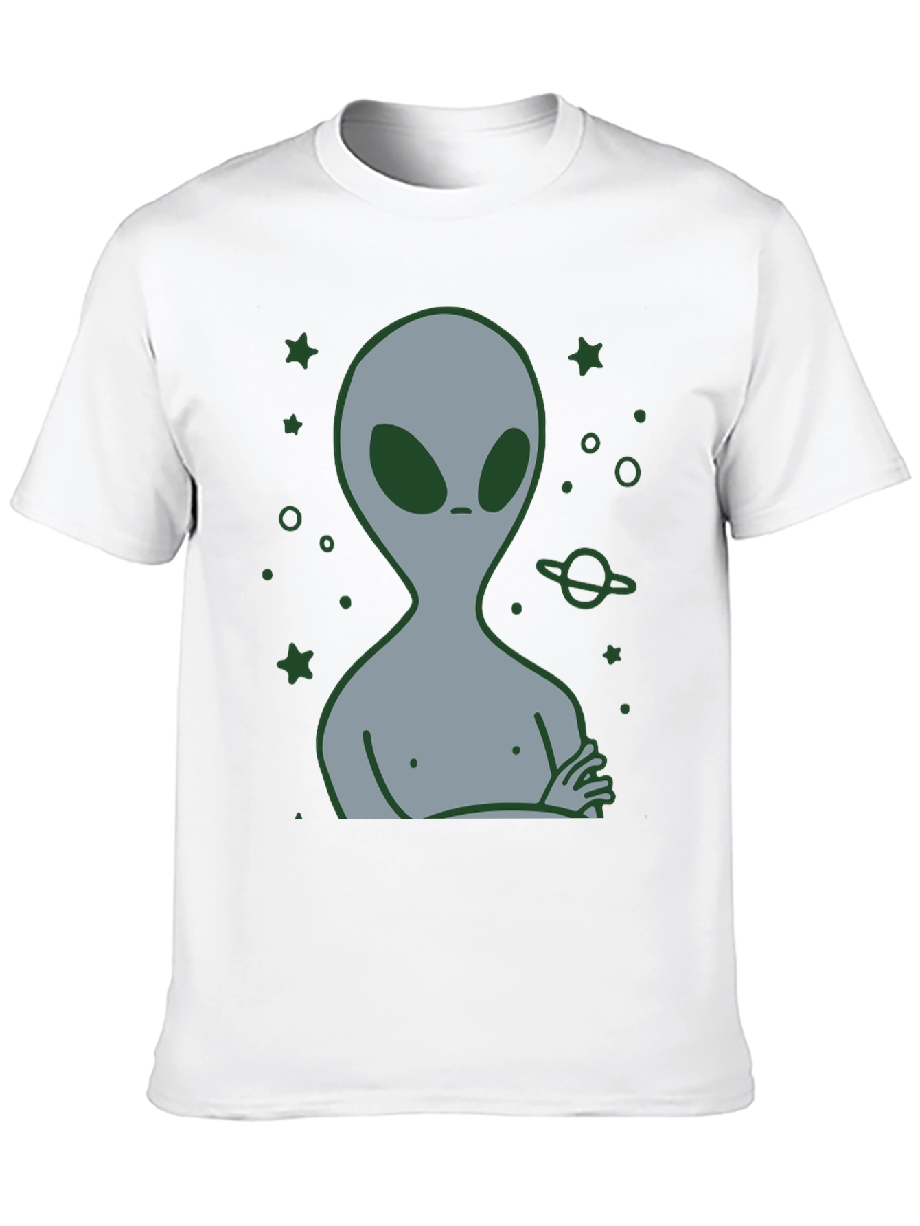Alien Graphic T-Shirt - Black Cotton Blend Tee