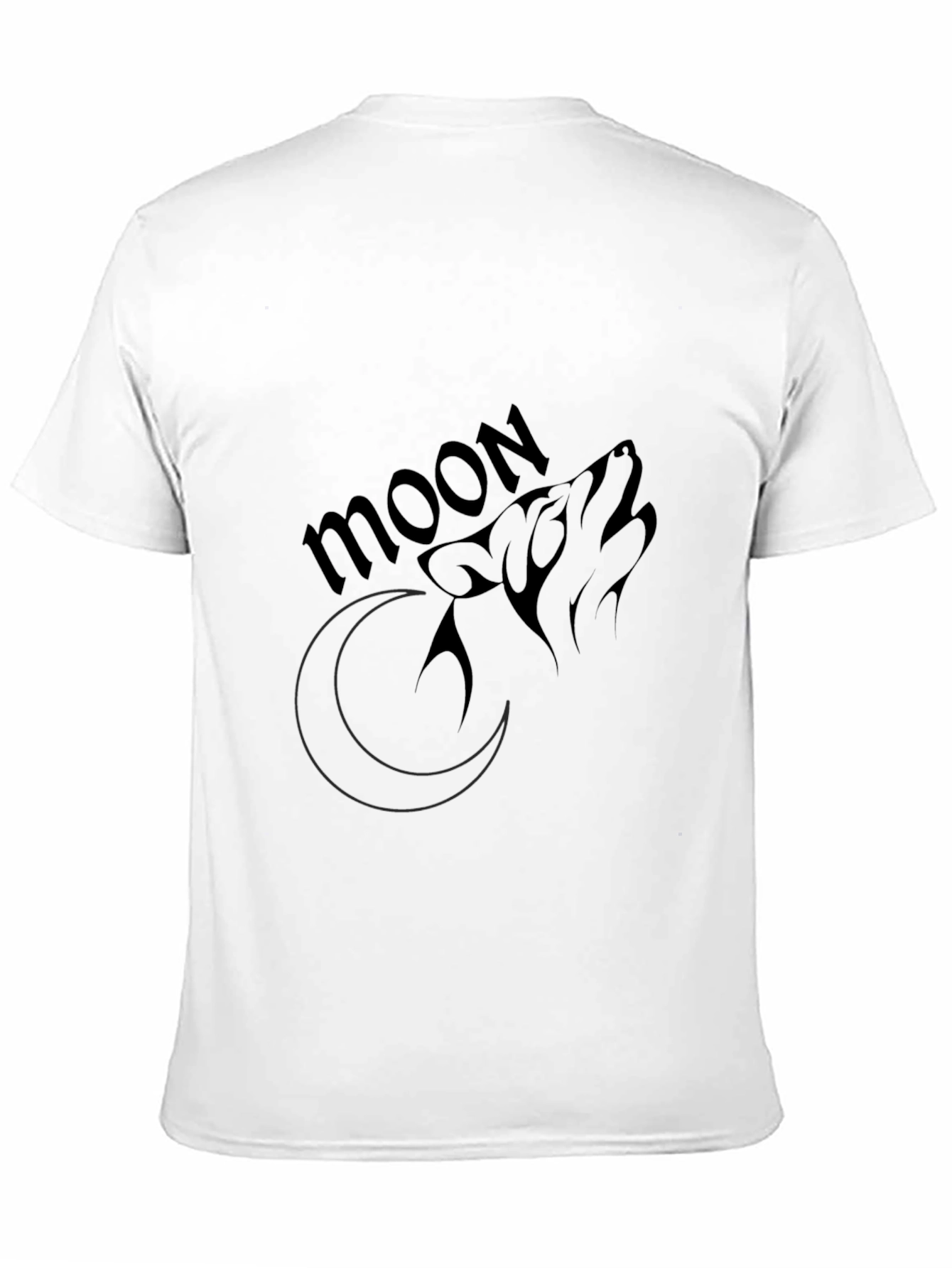 Wolf Moon Graphic Tee - Black Cotton T-Shirt