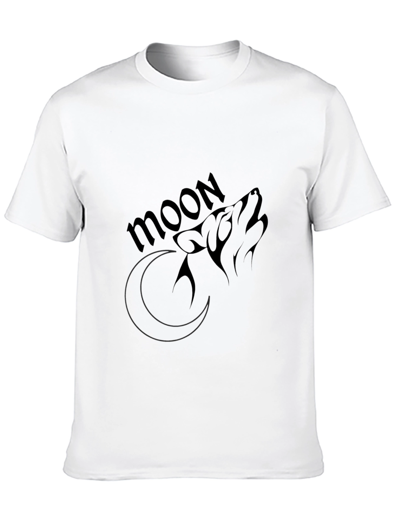 Wolf Moon Graphic Tee - Black Cotton T-Shirt