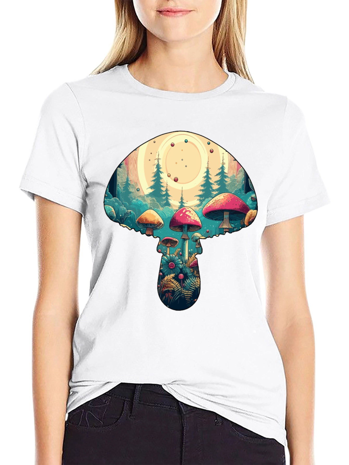 Mushroom Forest T-Shirt - Psychedelic Graphic Tee