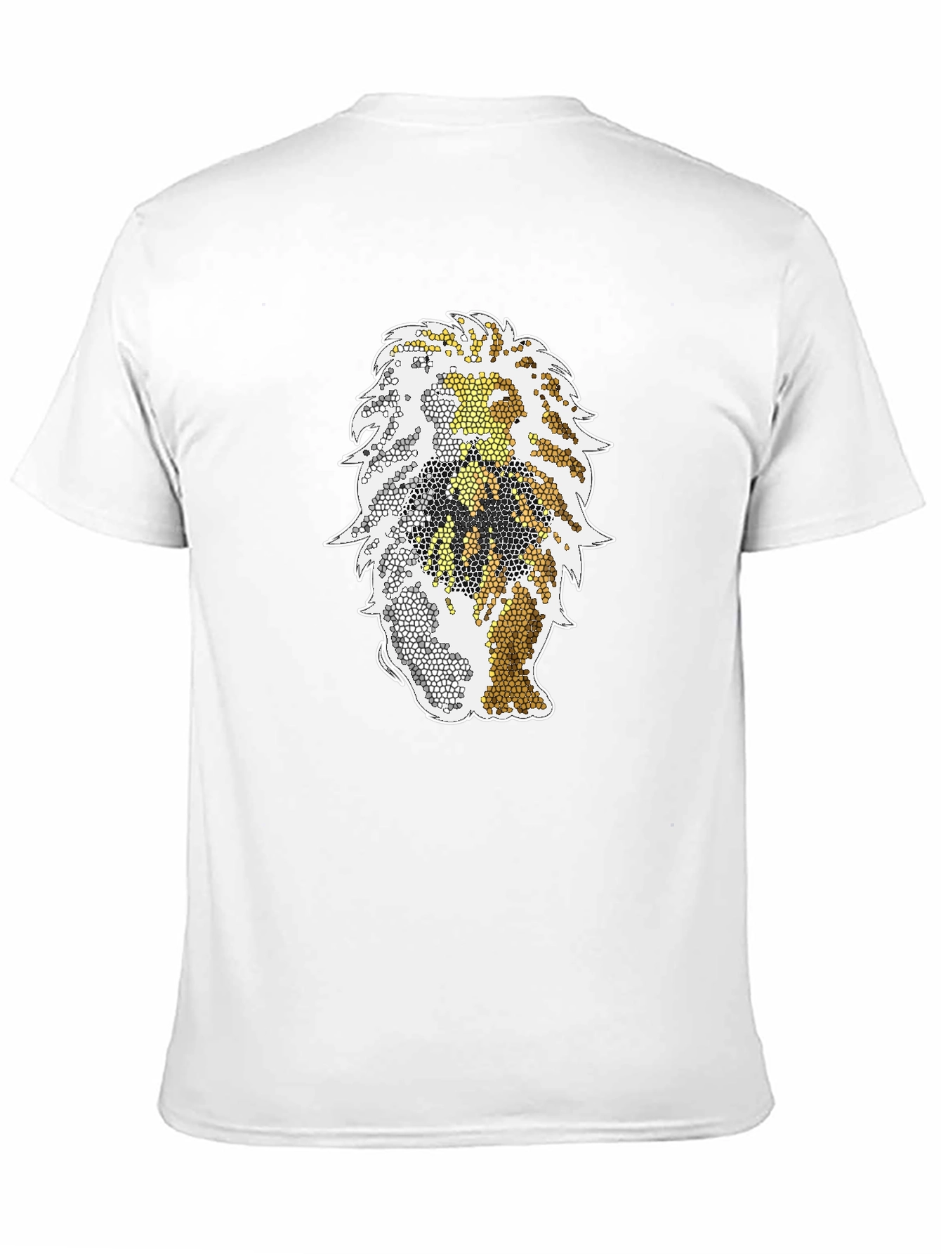 Mosaic Lion Graphic Tee - Stylish Black T-Shirt