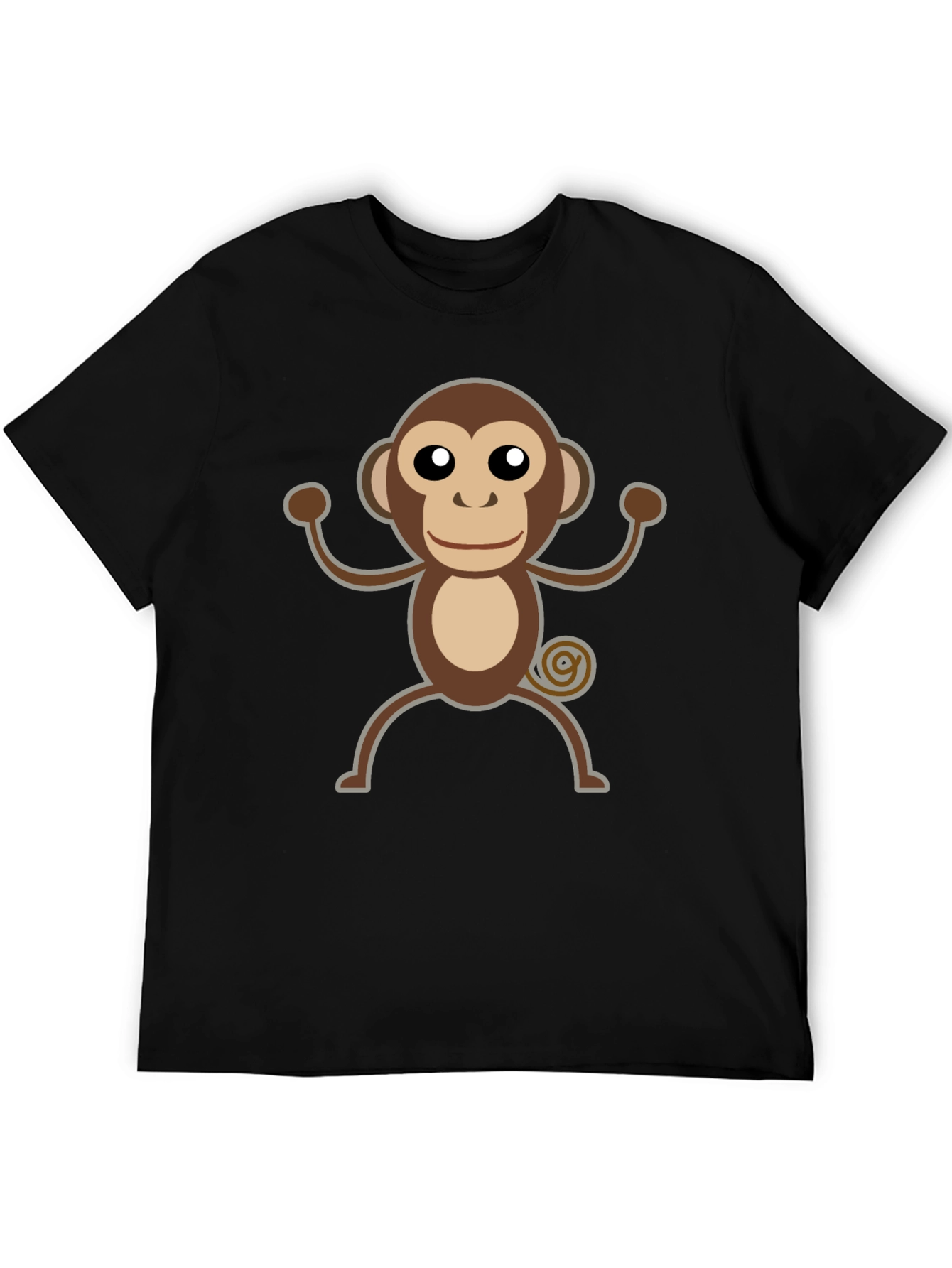 Funny Monkey Graphic Tee - Soft Black T-Shirt
