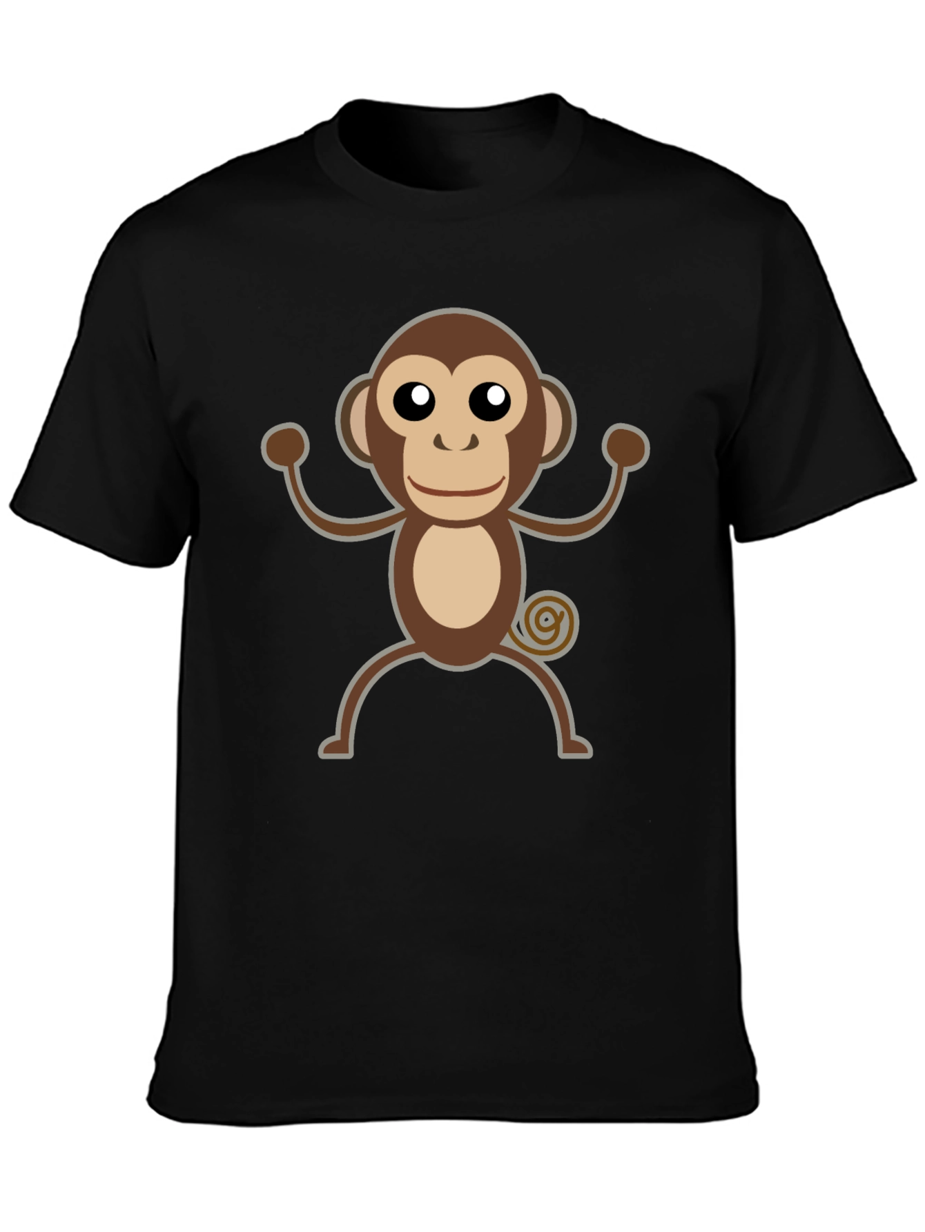 Funny Monkey Graphic Tee - Soft Black T-Shirt