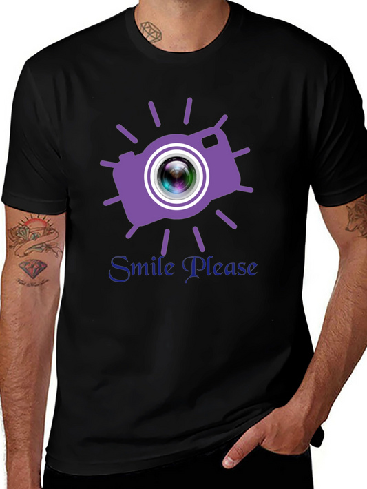 Smile Please Camera Graphic T-Shirt