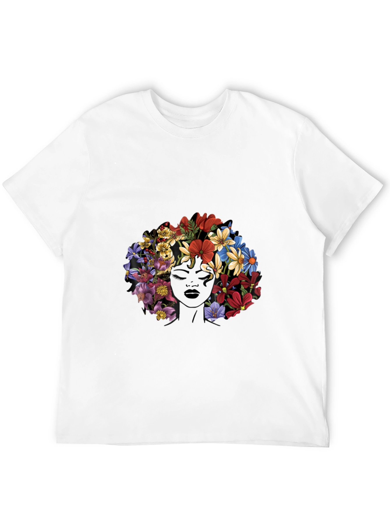 Floral Afro Graphic T-Shirt - Unique Design