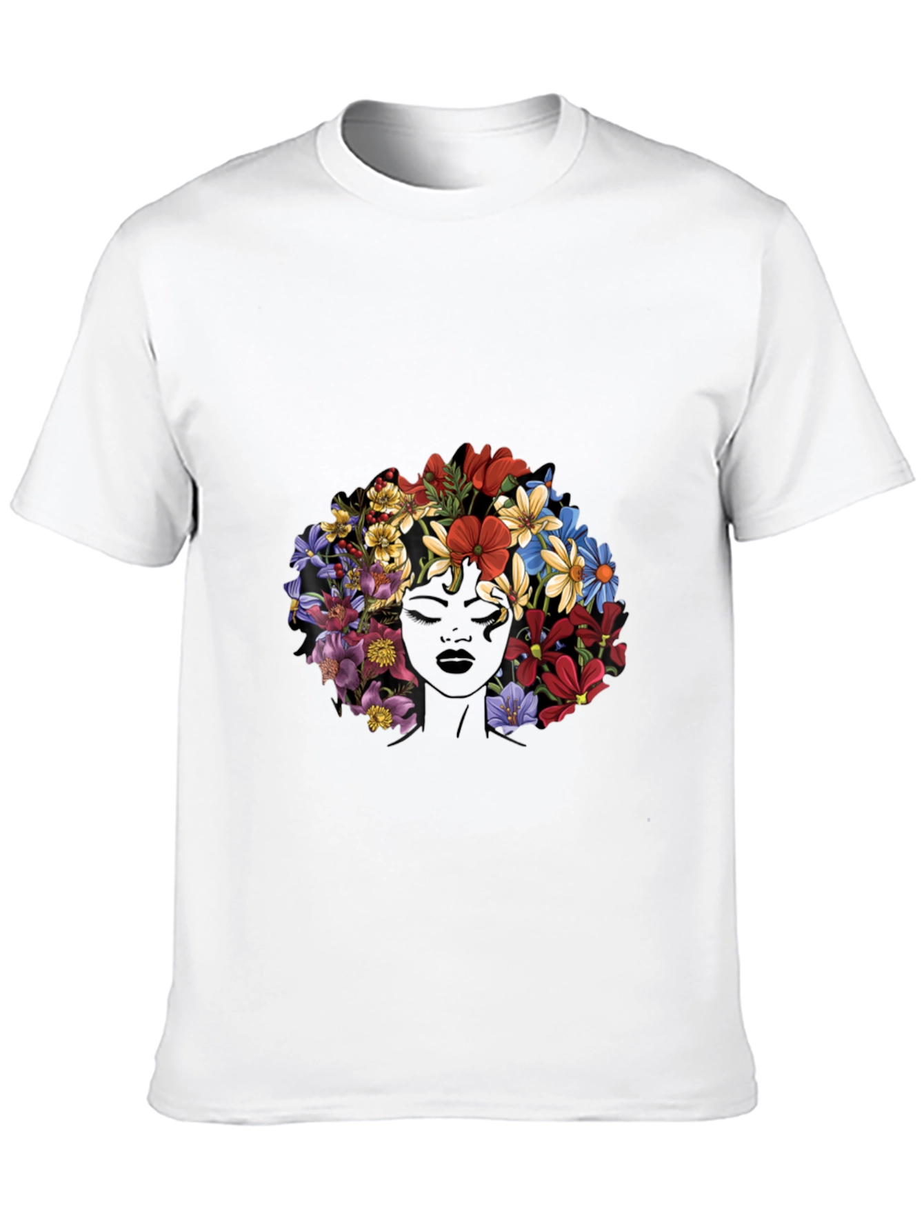 Floral Afro Graphic T-Shirt - Unique Design