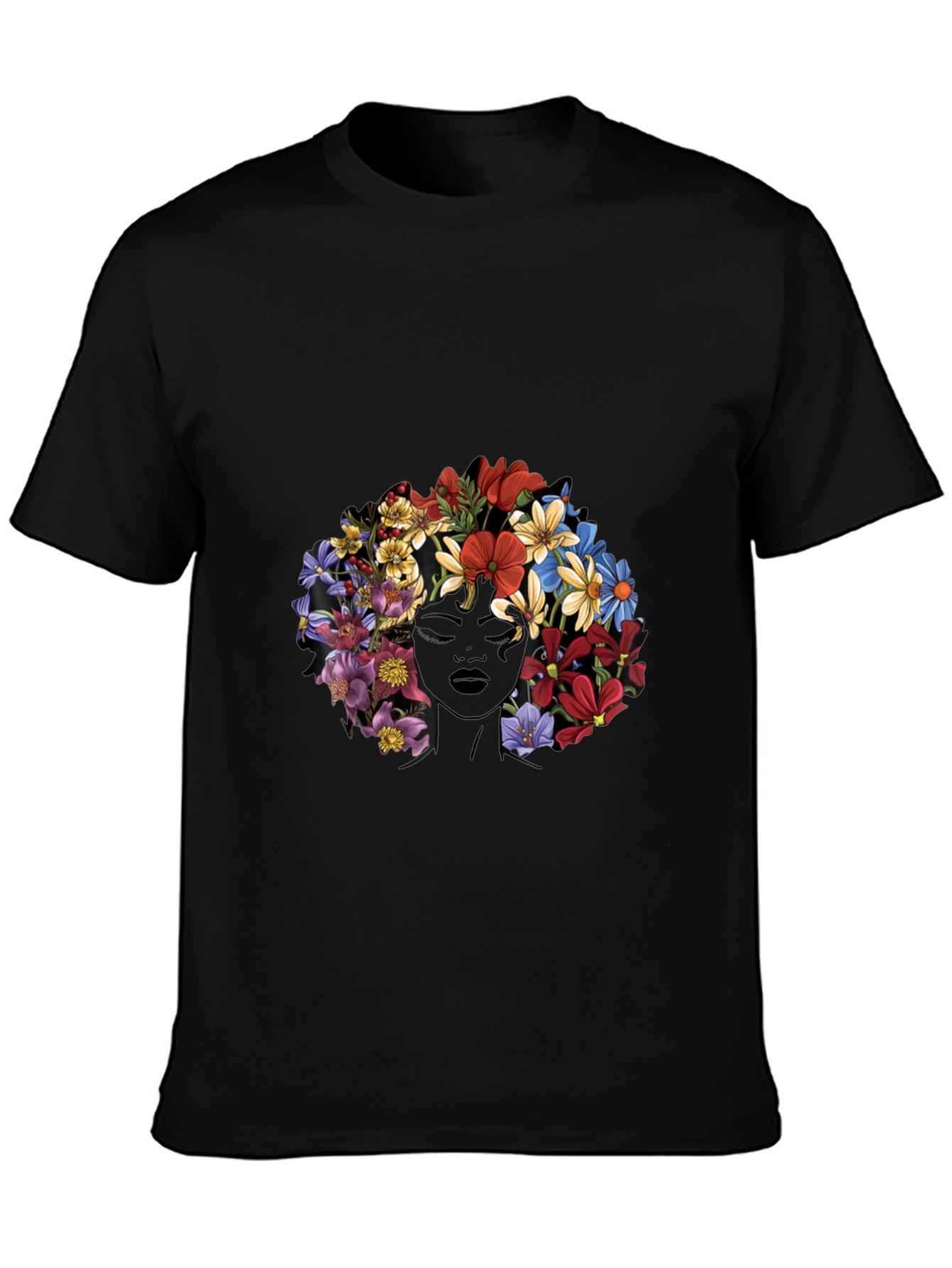 Floral Afro Graphic T-Shirt - Unique Design