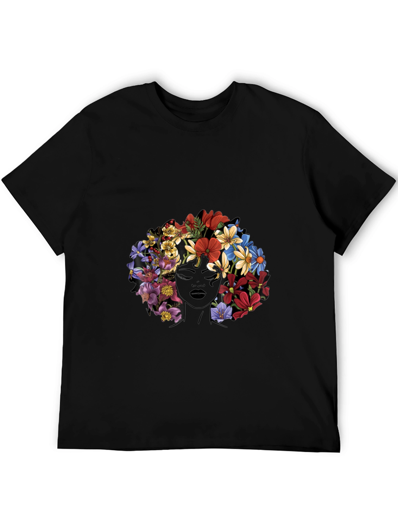 Floral Afro Graphic T-Shirt - Unique Design