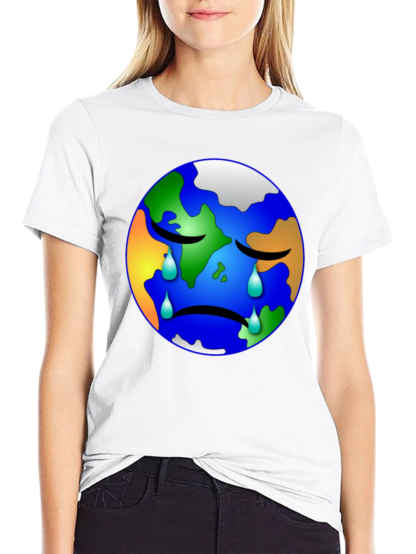 Sad Earth Graphic T-Shirt - Save the Planet Tee