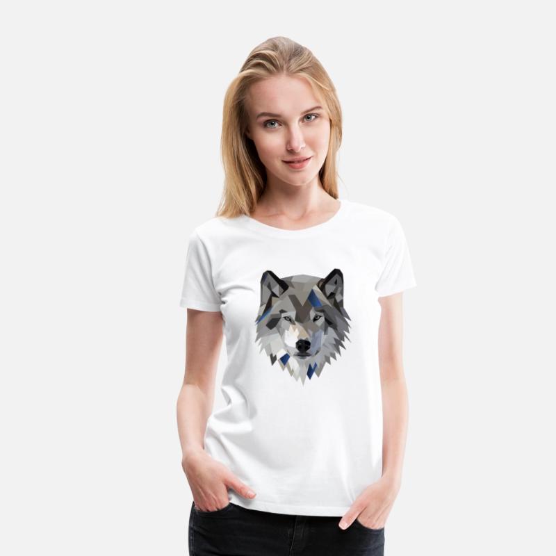 Wolf T Shirt Geometric Low Poly