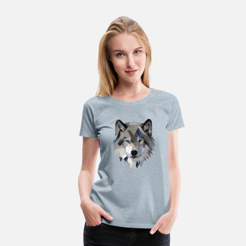 Wolf T Shirt Geometric Low Poly