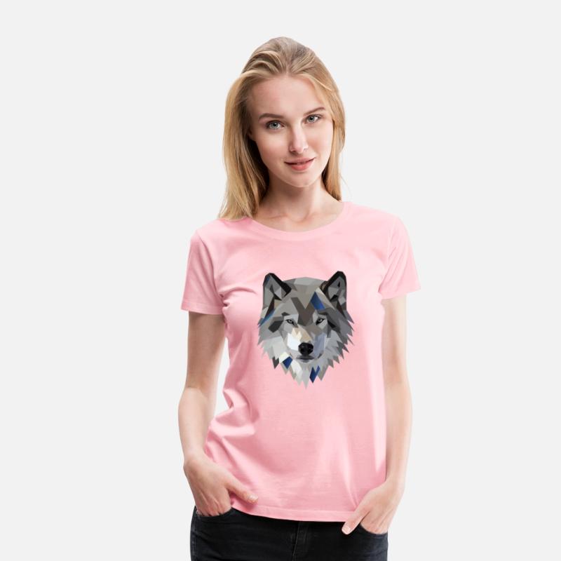 Wolf T Shirt Geometric Low Poly