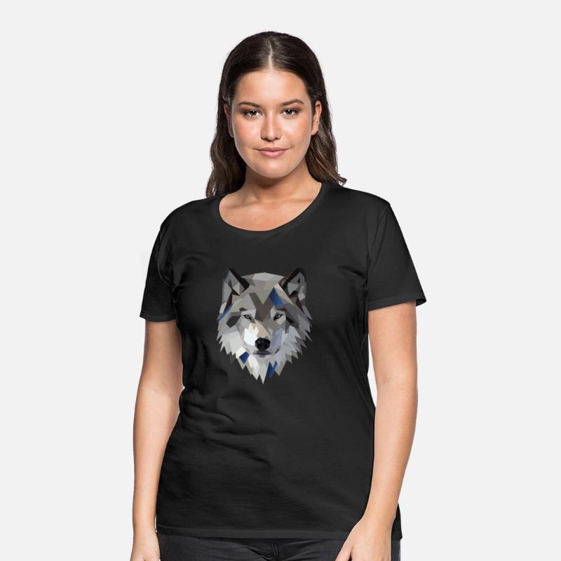 Wolf T Shirt Geometric Low Poly